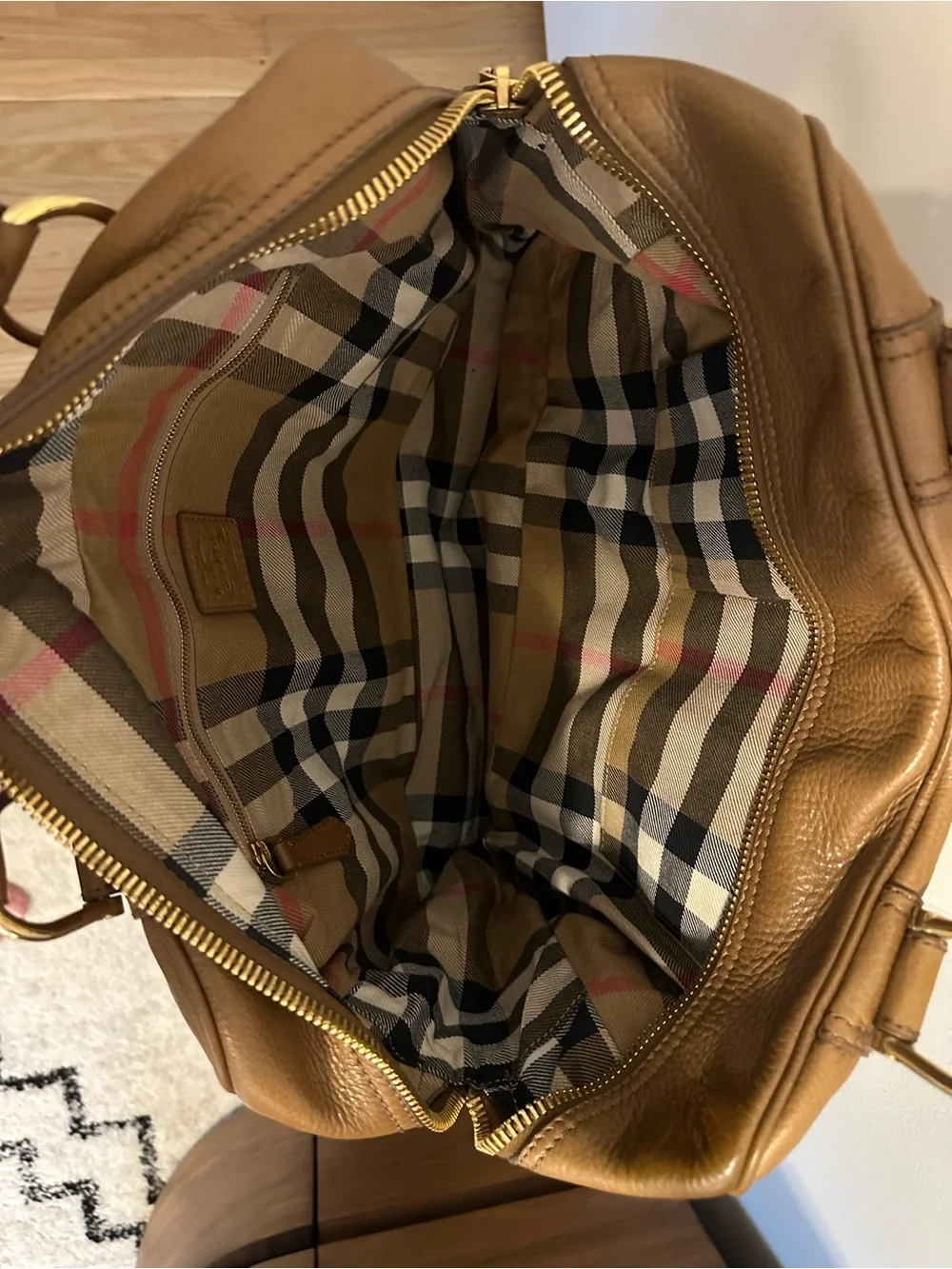 Burberry Classic Tan Leather Satchel Handbag